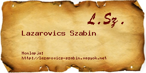 Lazarovics Szabin névjegykártya